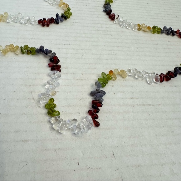 Natural Multi Gemstone Tear Drops Briolette Beaded Necklace 6-10 MM 38 Inch - Picture 14 of 16
